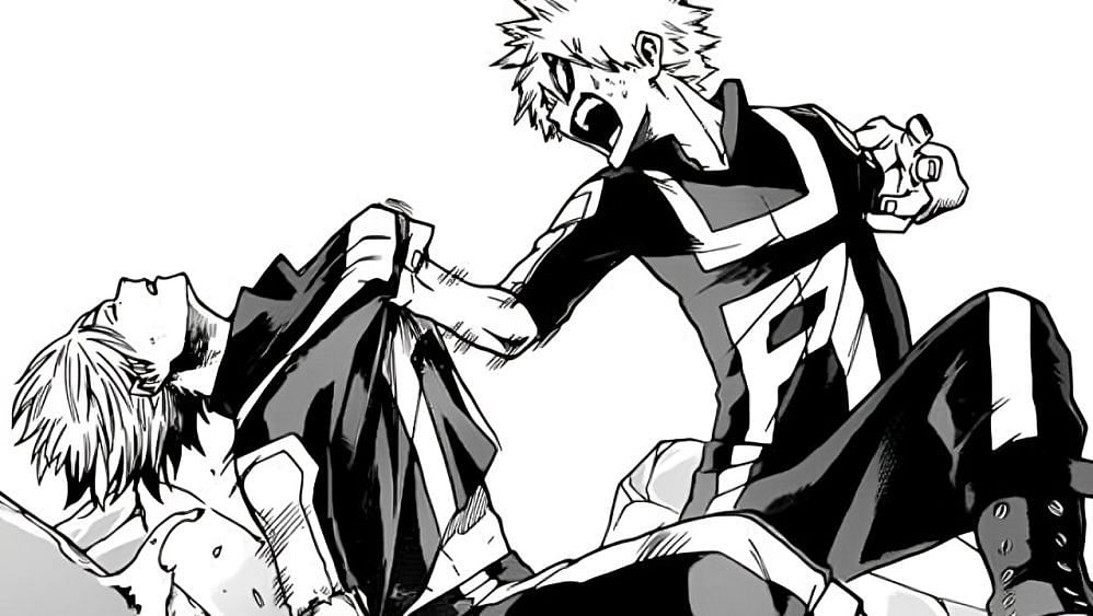 Bakugo after defeating Shoto in the manga (Image via Shueisha).